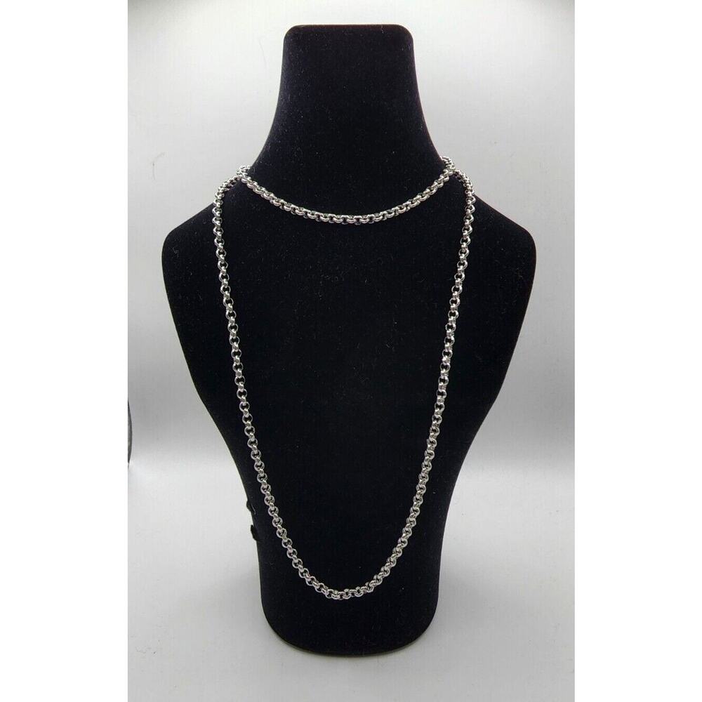 Stainless Steel Rolo Link Chain Necklace Unisex 4MM 30"